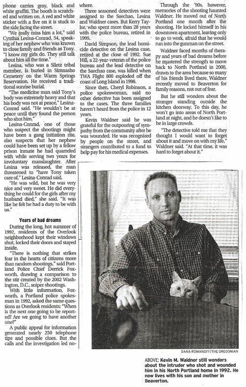 The Oregonian newspaper article